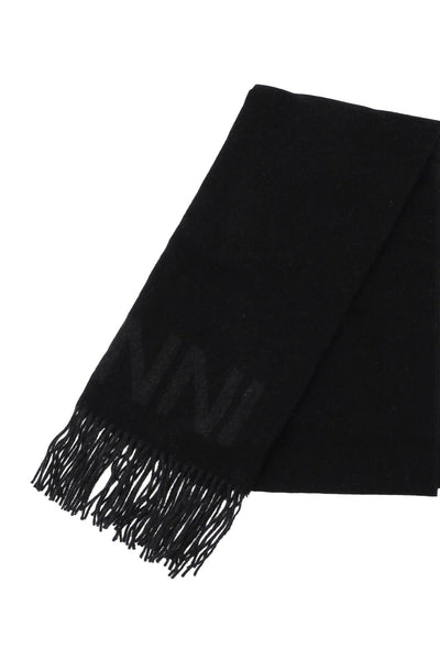 Ganni logo lettering scarf-2
