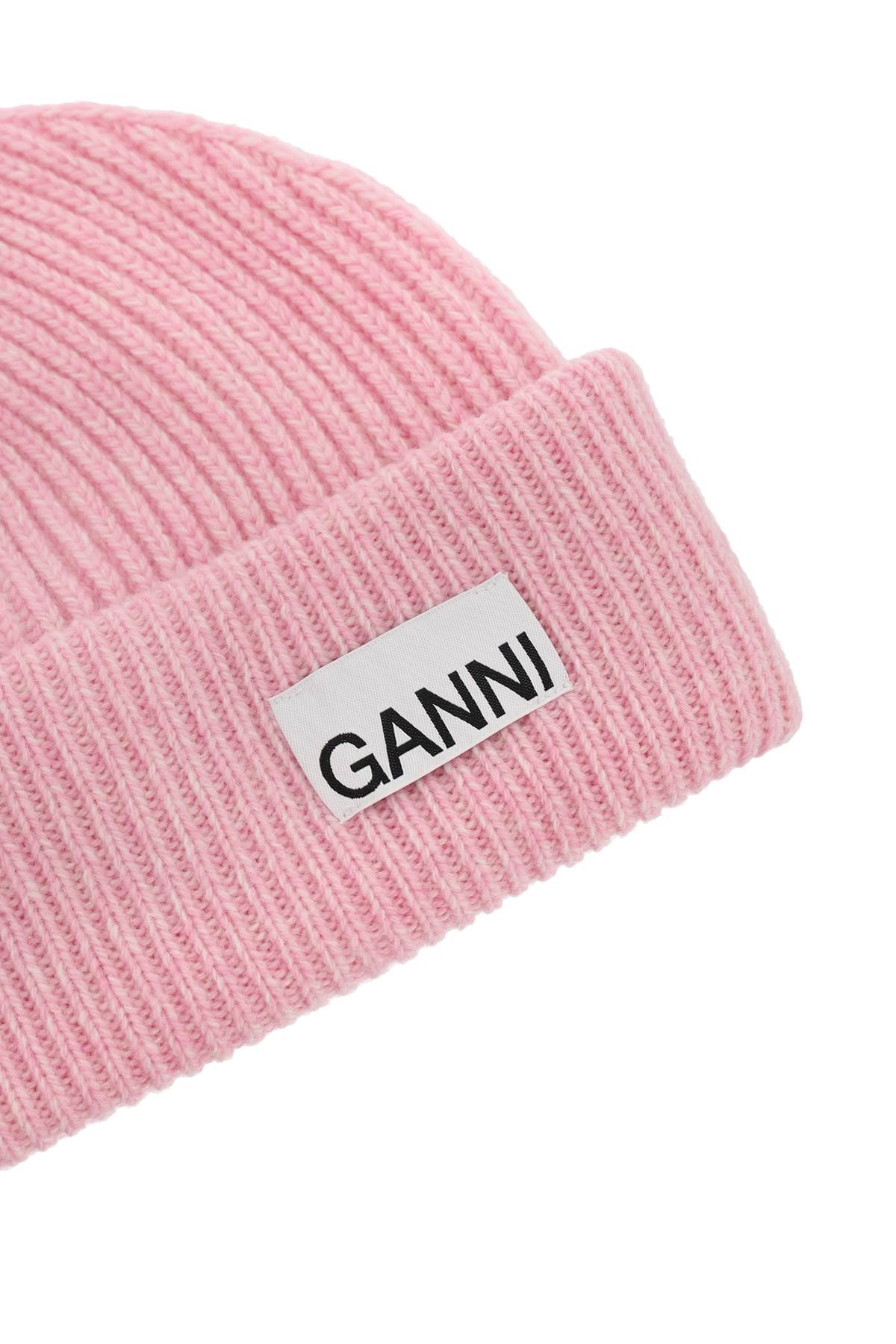 Ganni beanie hat with logo label-2
