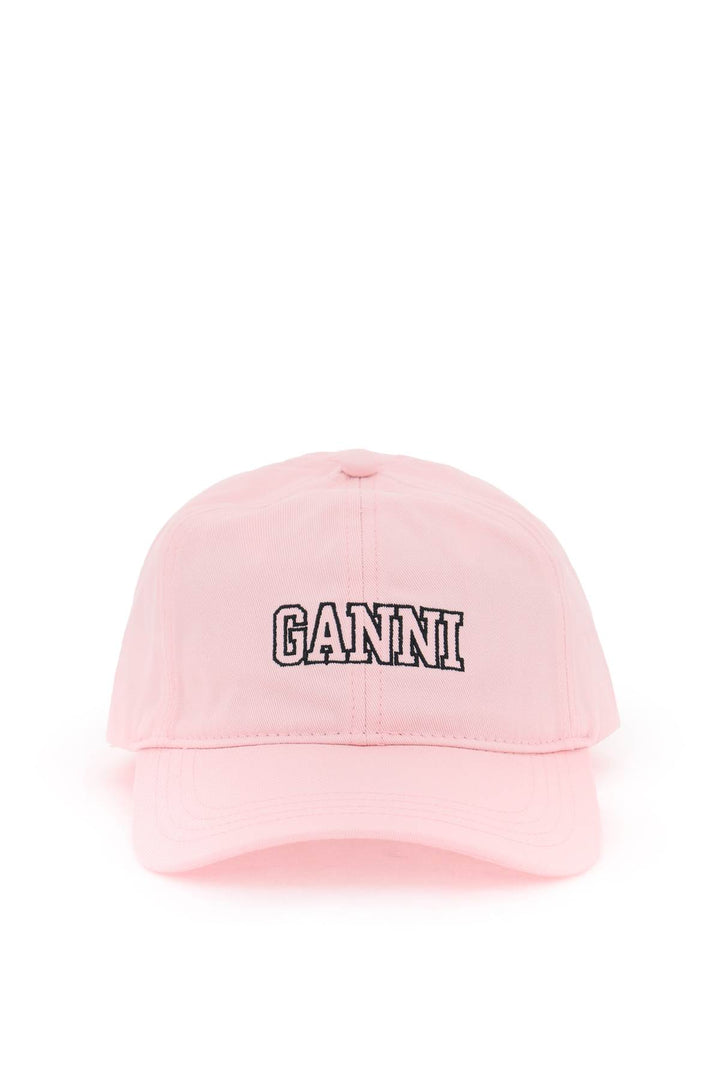 Ganni baseball cap with logo embroidery-0