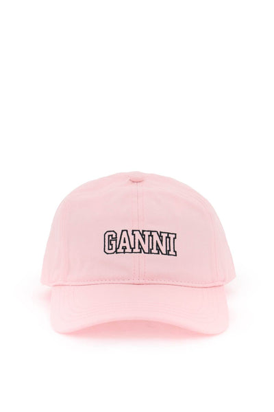 Ganni baseball cap with logo embroidery-0