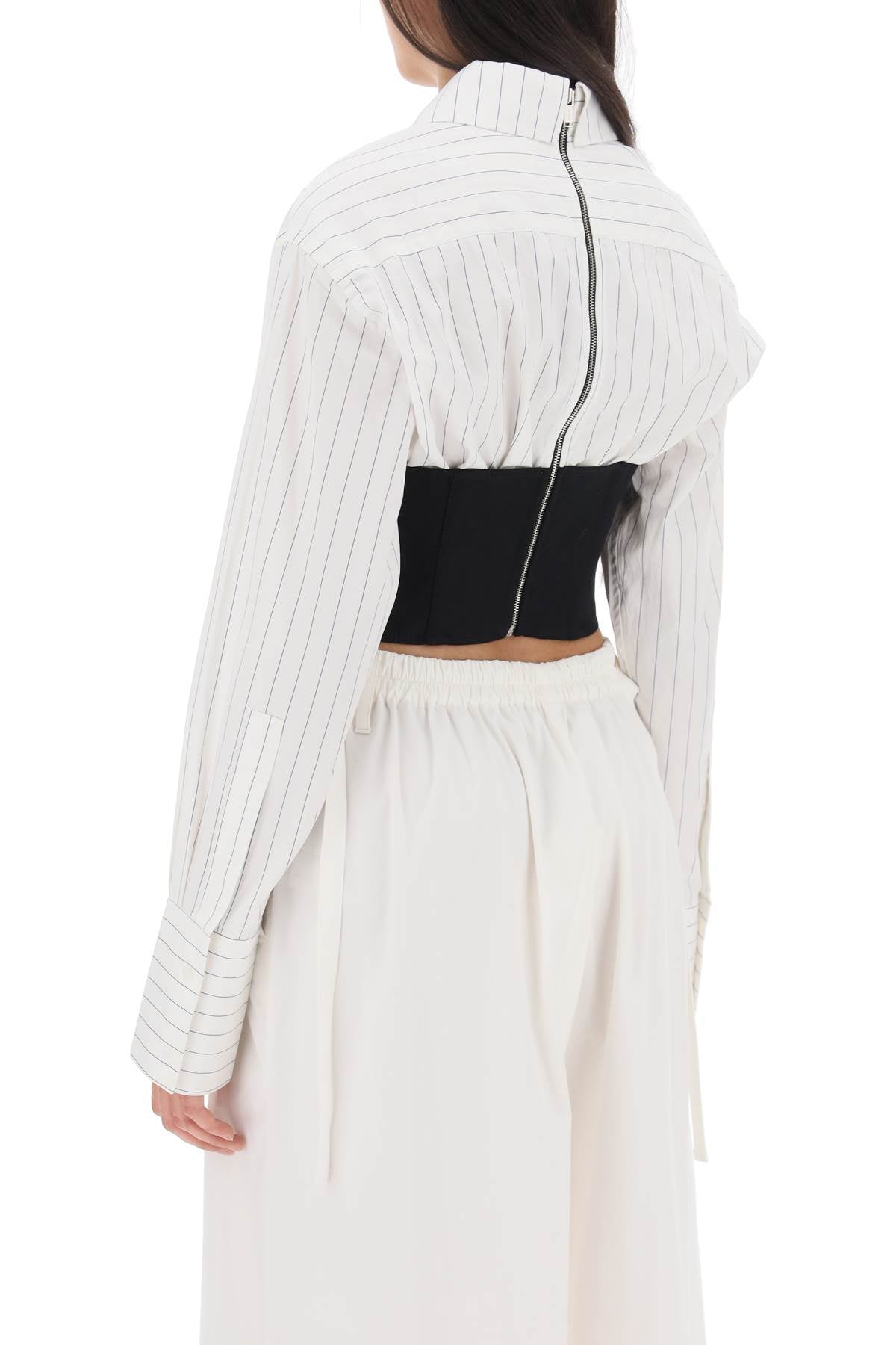 Dion lee cropped shirt with underbust corset-2