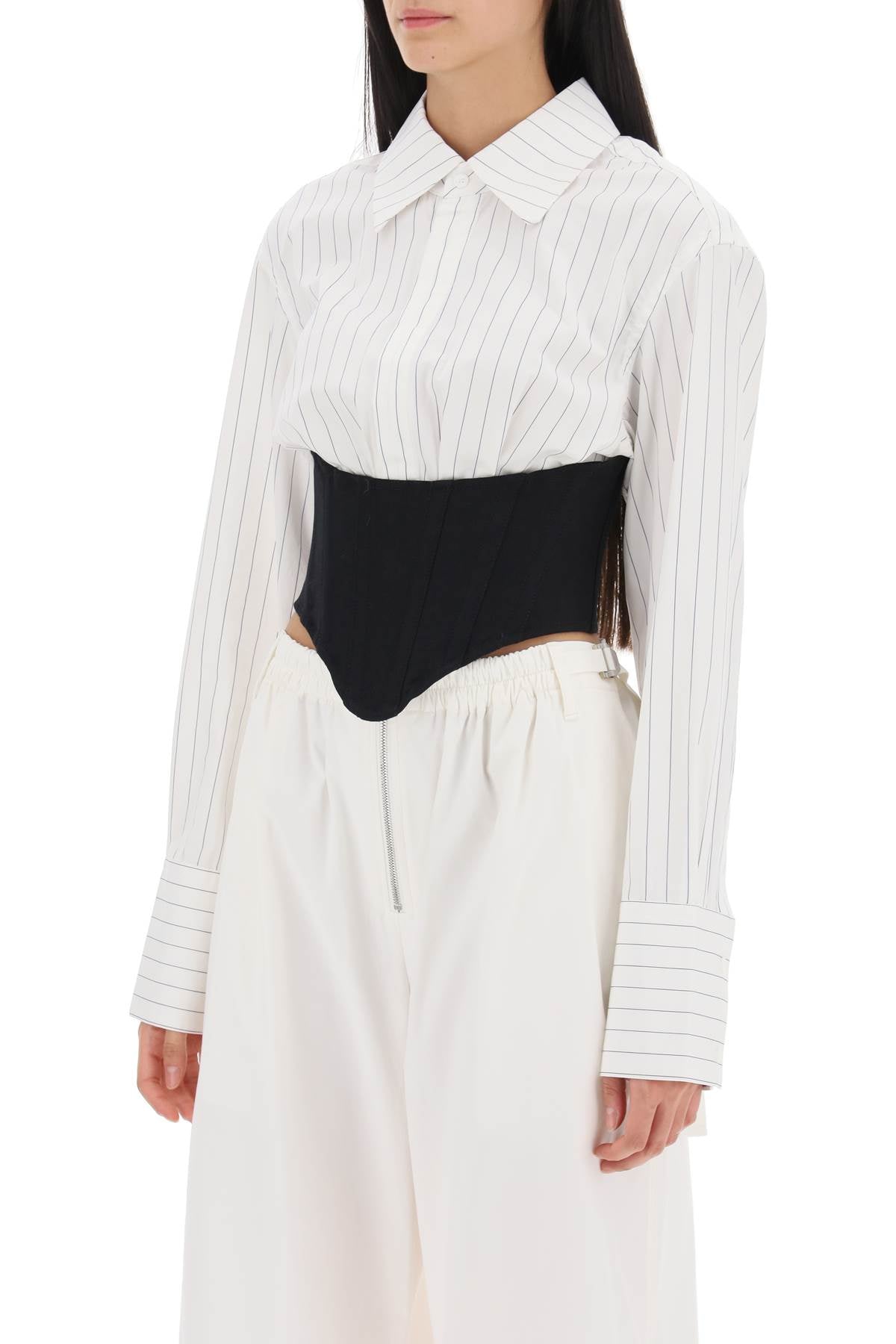 Dion lee cropped shirt with underbust corset-3