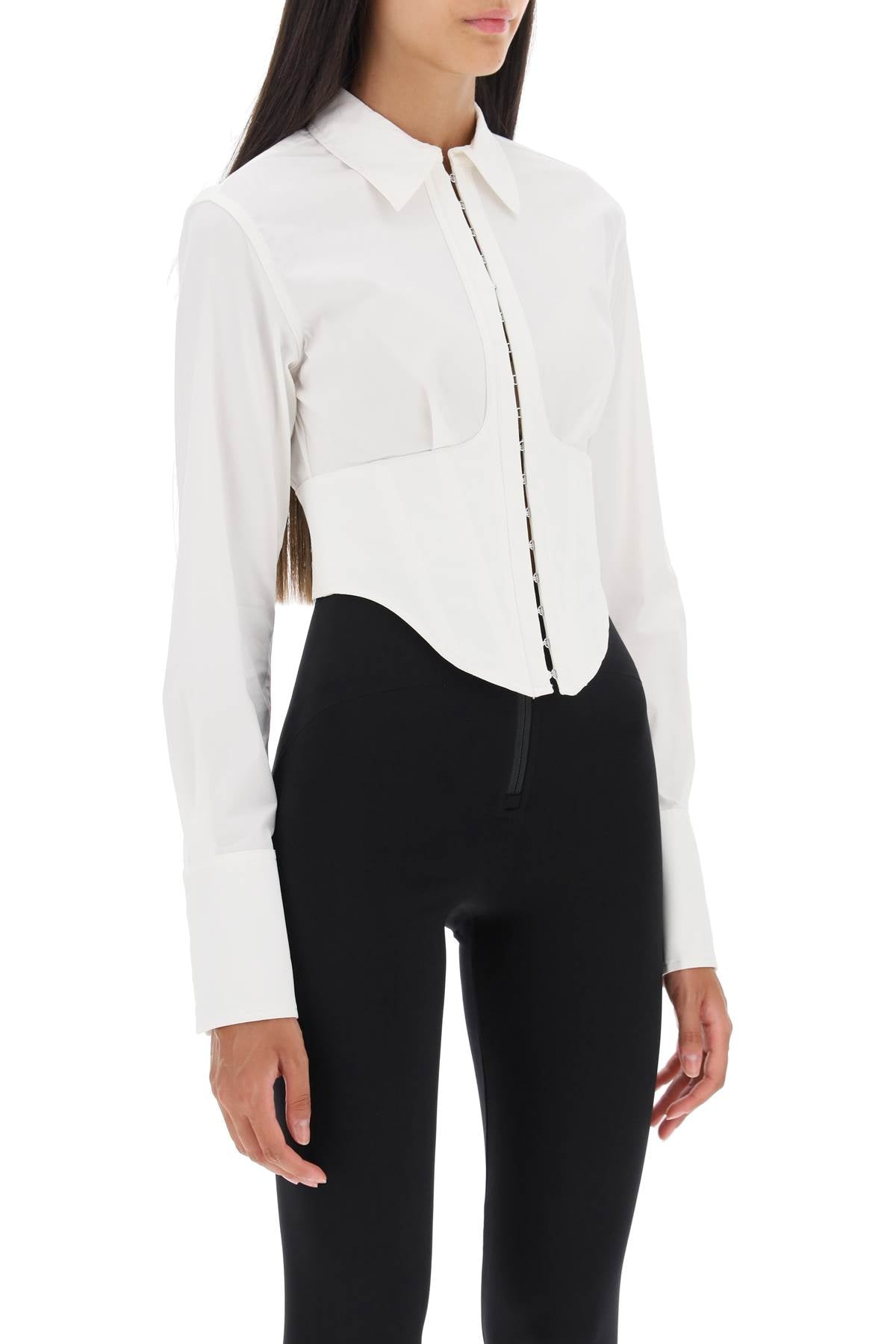 Dion lee cropped shirt with underbust corset-1