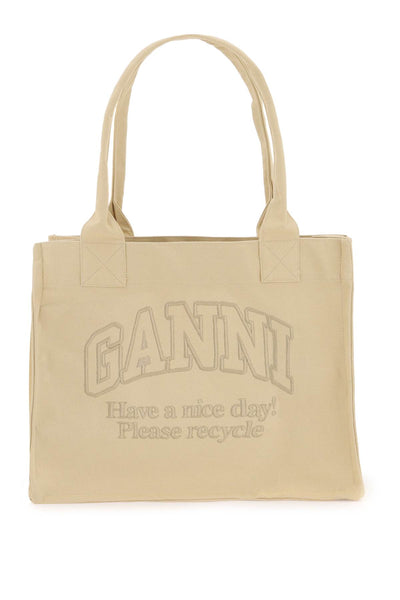 Ganni tote bag with embroidery-0