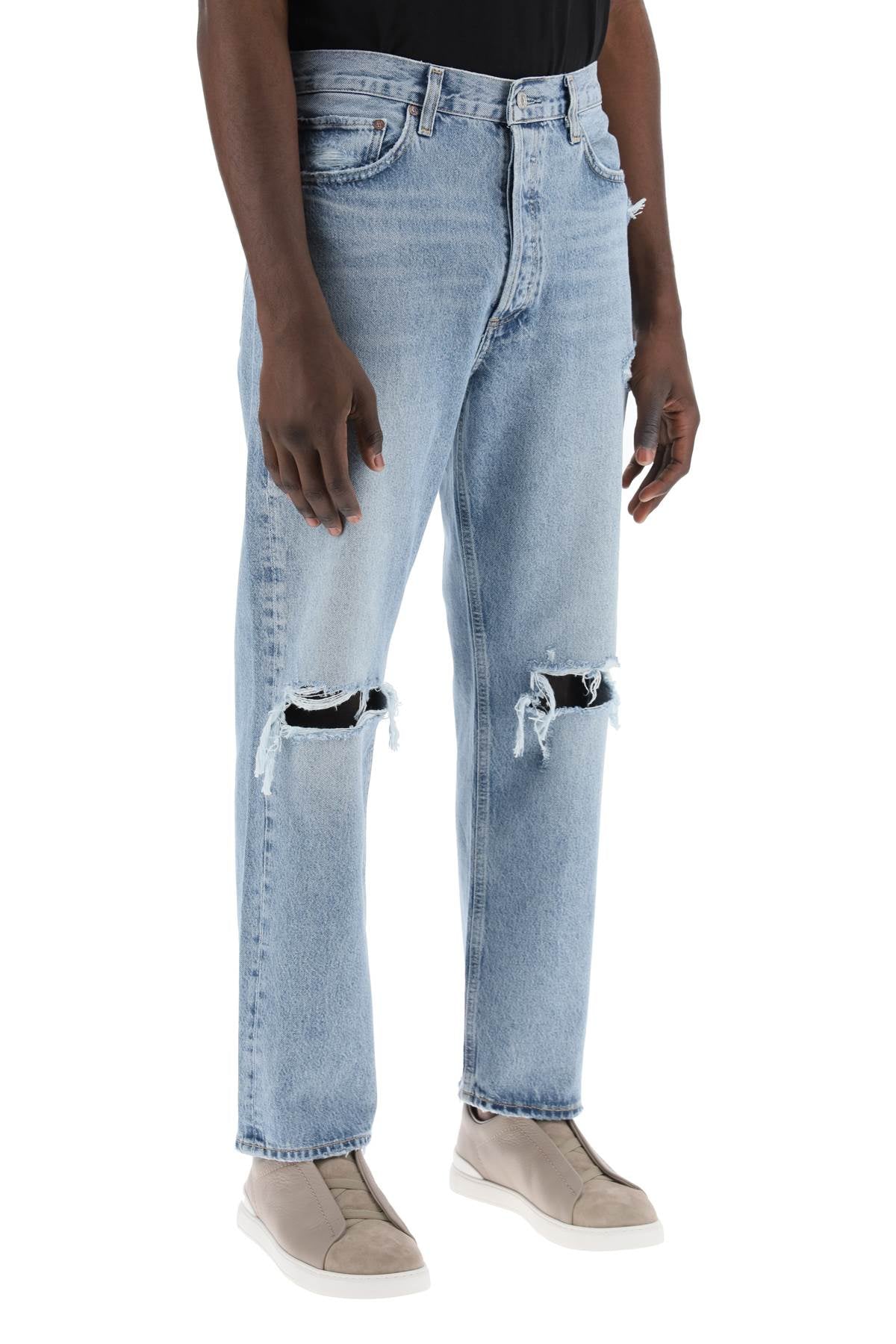 Agolde 90's destroyed jeans with distressed details-1