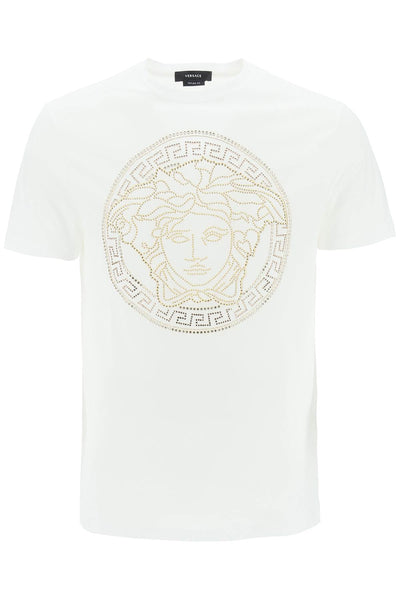 Versace medusa-studded taylor fit t-shirt-0