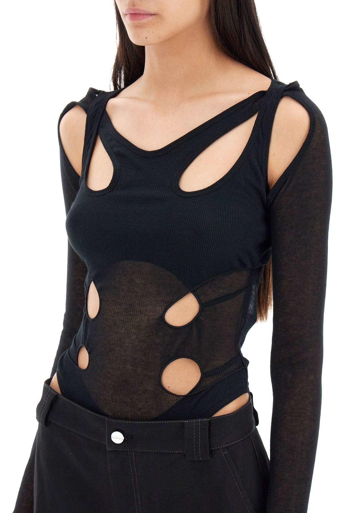 Dion lee long-sleeved bodysuit with cut-outs-3