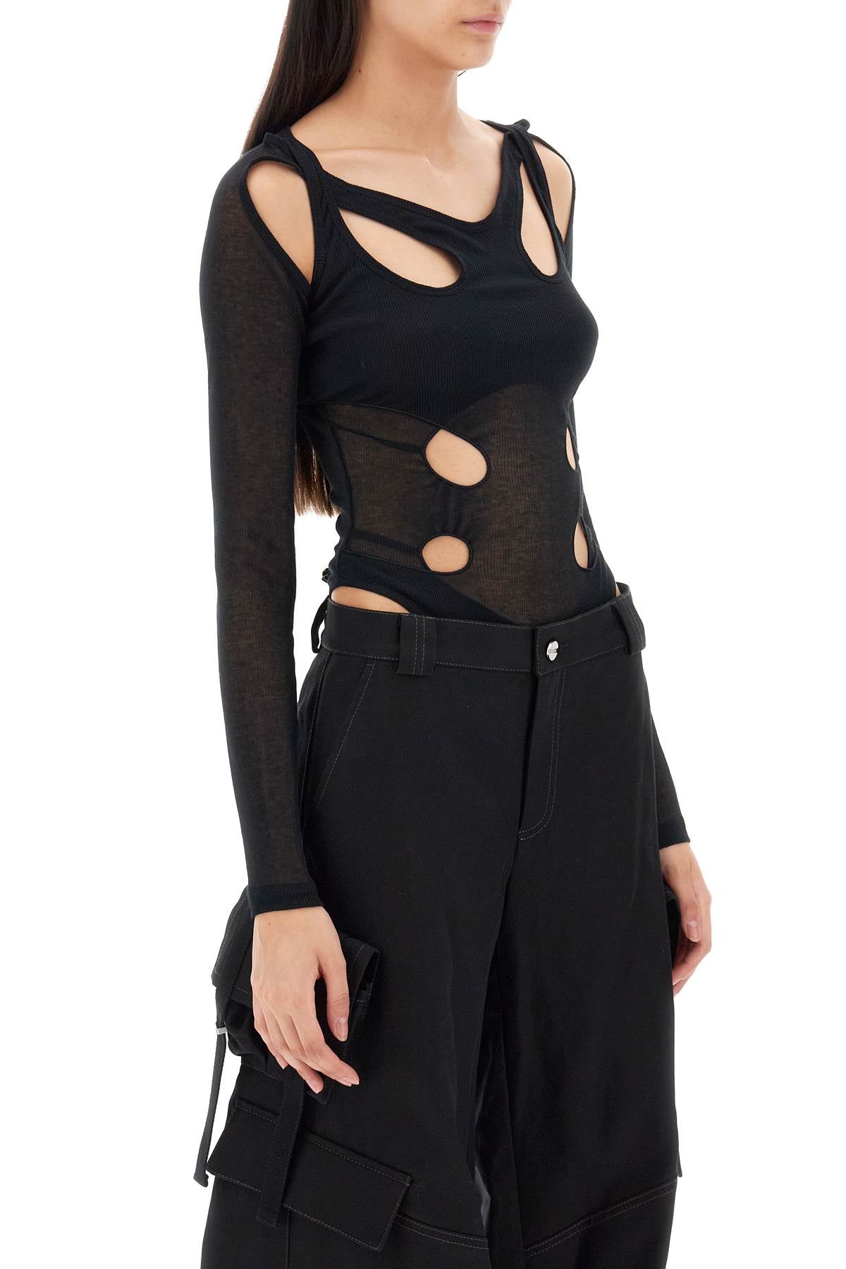 Dion lee long-sleeved bodysuit with cut-outs-1