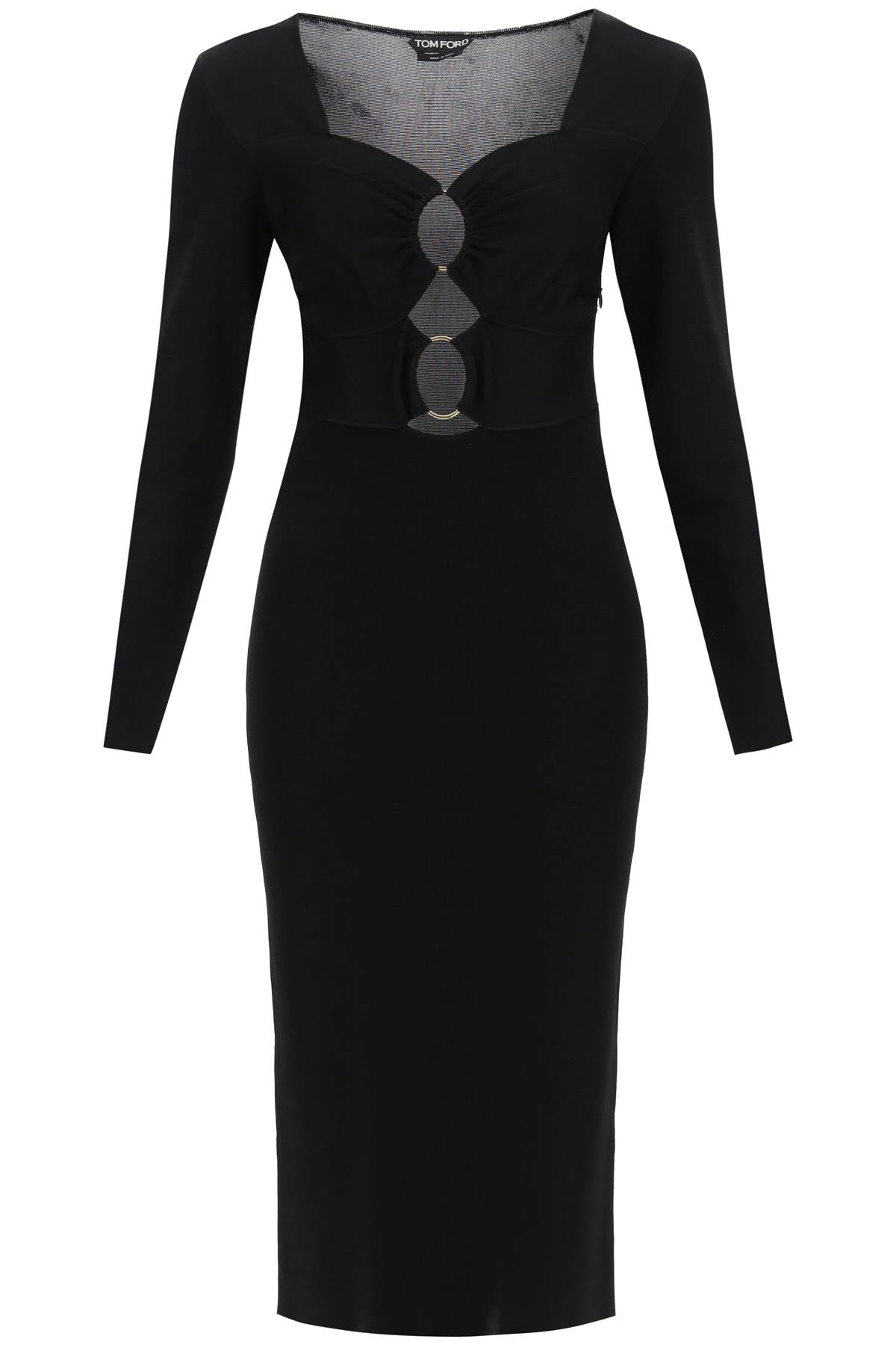 Tom ford knitted midi dress with cut-outs-0