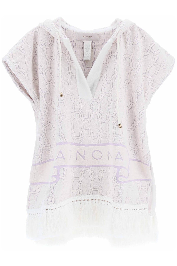 Agnona terry poncho with chain motif-0