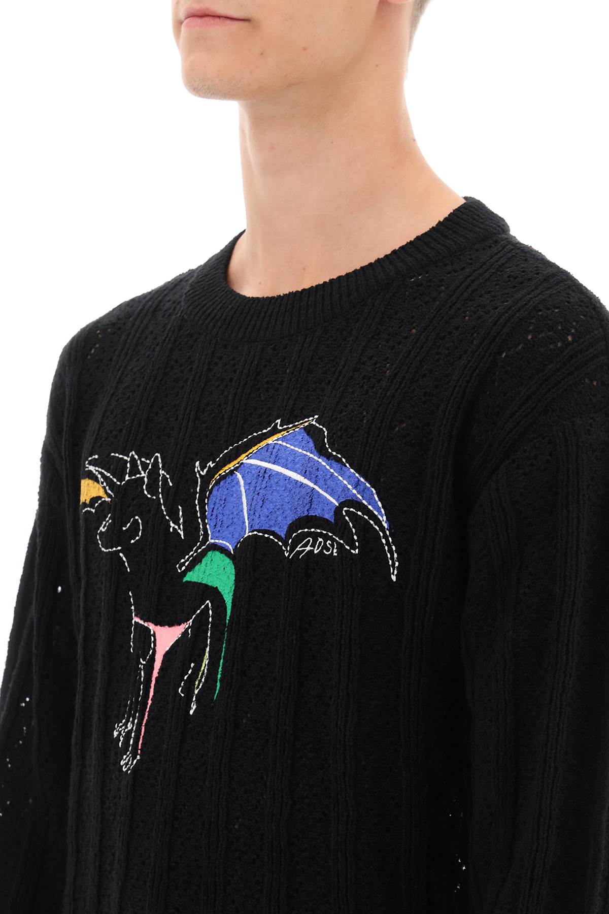 Andersson bell dragon pointelle knit sweater-3
