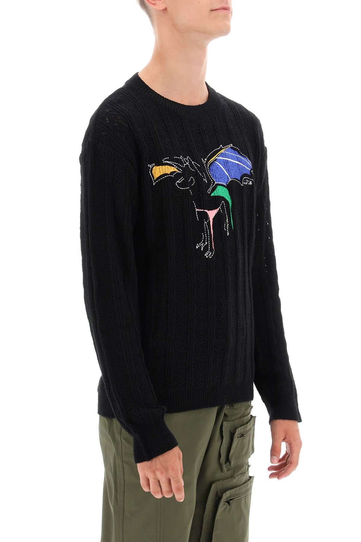 Andersson bell dragon pointelle knit sweater-1