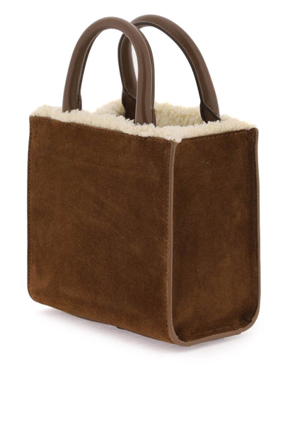 Dolce & gabbana dg daily mini suede and shearling tote bag-1