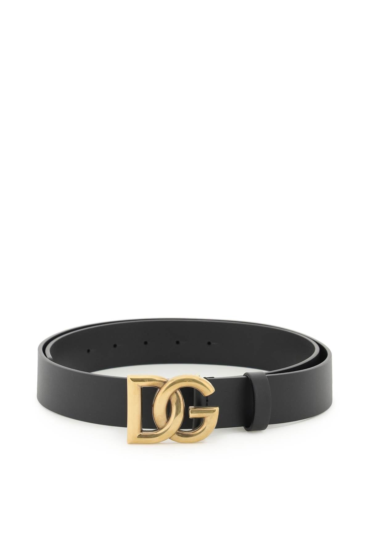 Dolce & gabbana lux leather belt with crossed dg logo-0