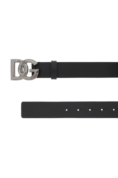 Dolce & gabbana lux leather belt with crossed dg logo-1