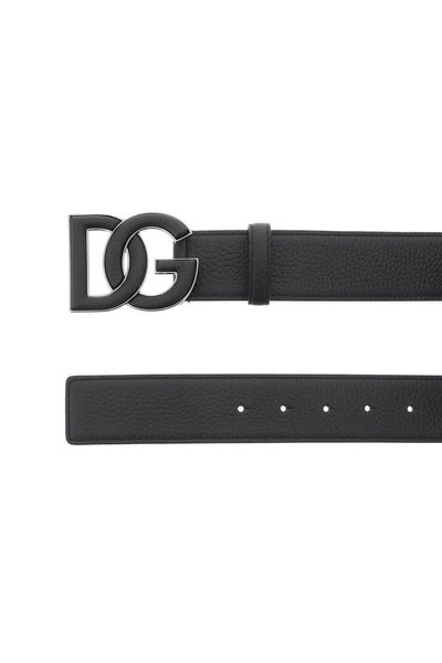 Dolce & gabbana leather belt with dg logo buckle-1