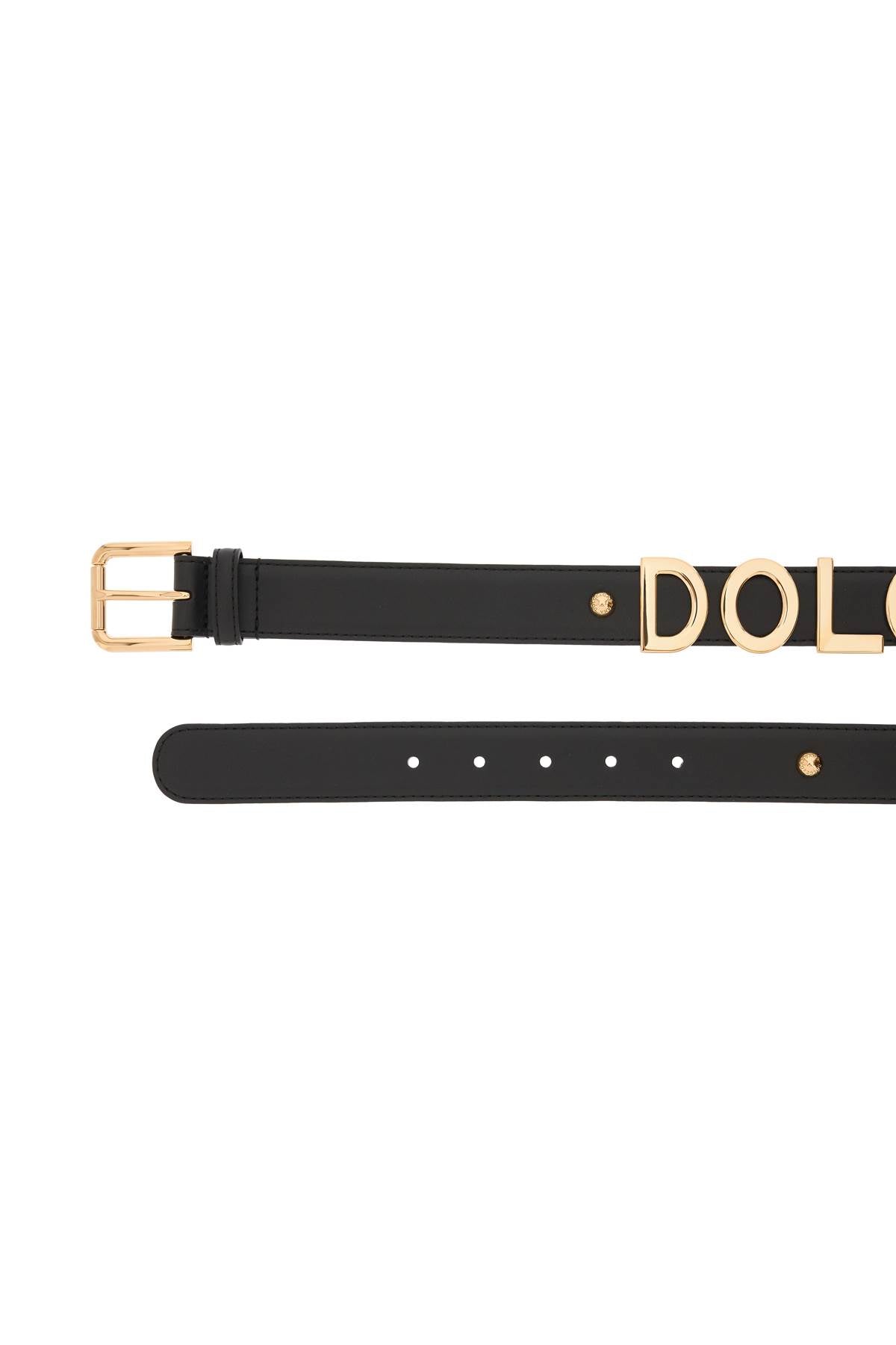 Dolce & gabbana lettering logo leather belt-1