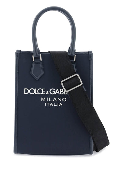 Dolce & gabbana small nylon tote bag with logo-0
