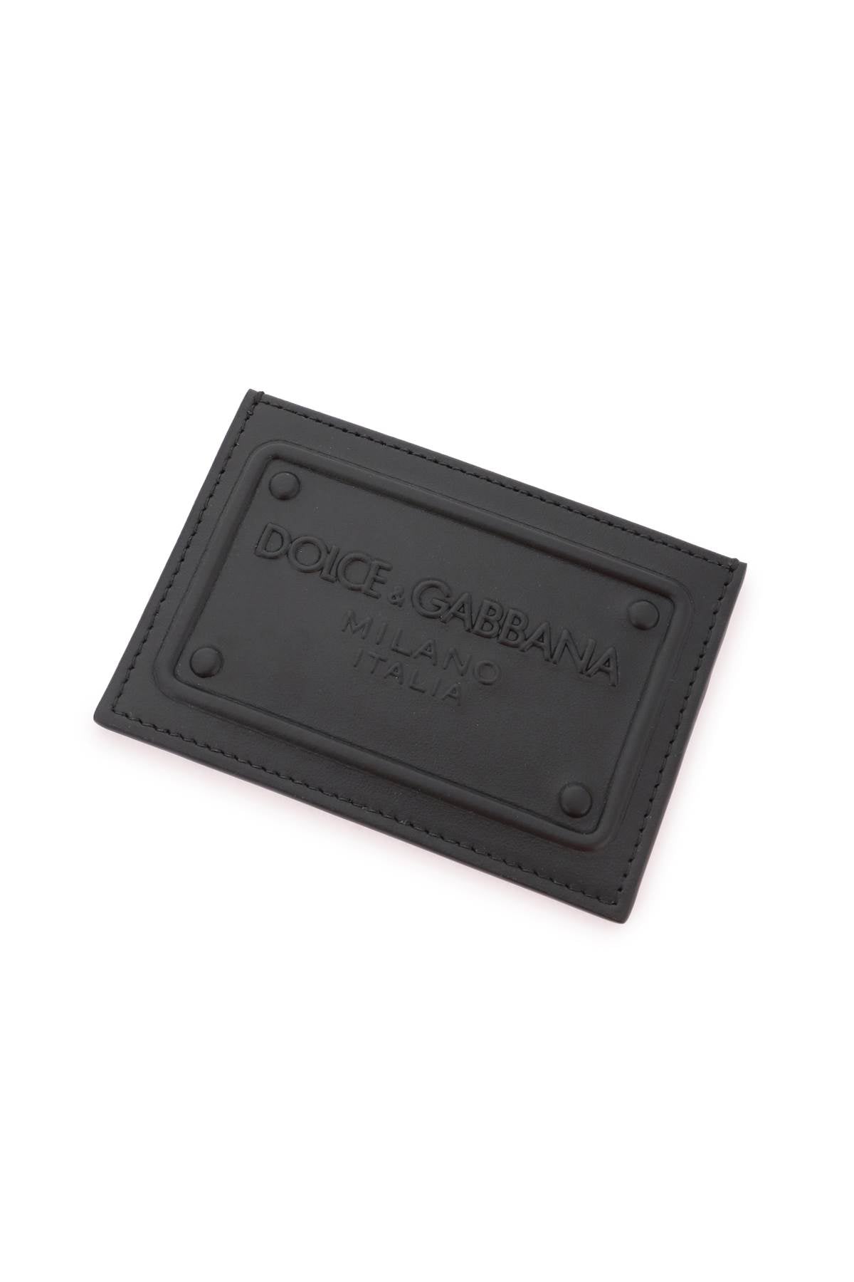 Dolce & gabbana embossed logo leather cardholder-1