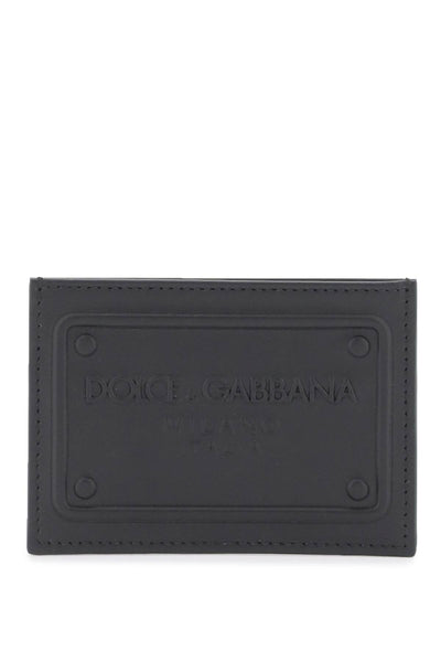 Dolce & gabbana embossed logo leather cardholder-0