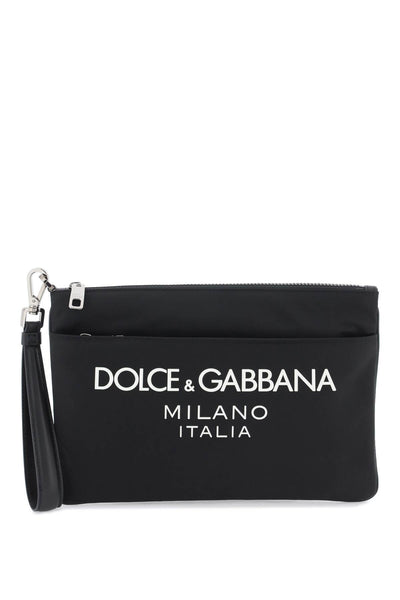 Dolce & gabbana nylon pouch with rubberized logo-0