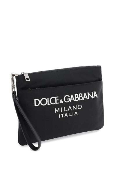Dolce & gabbana nylon pouch with rubberized logo-2