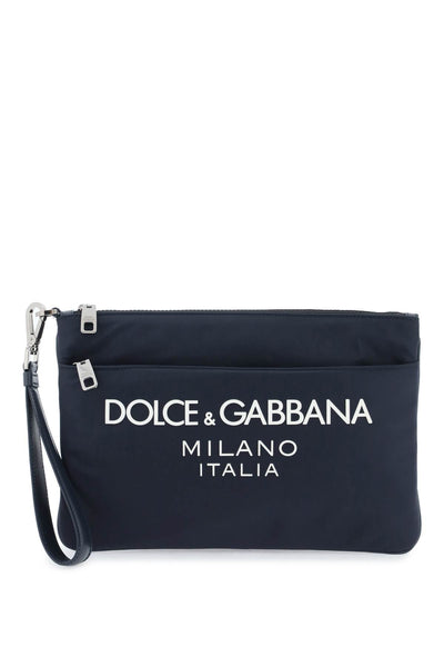 Dolce & gabbana nylon pouch with rubberized logo-0