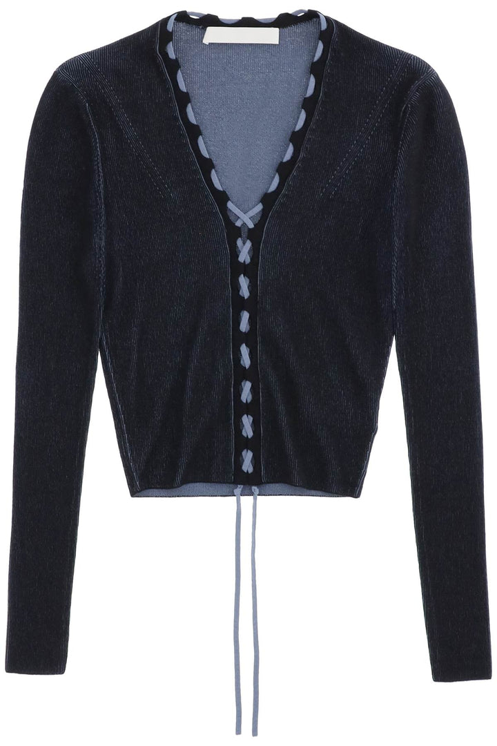 Dion lee two-tone lace-up cardigan-0