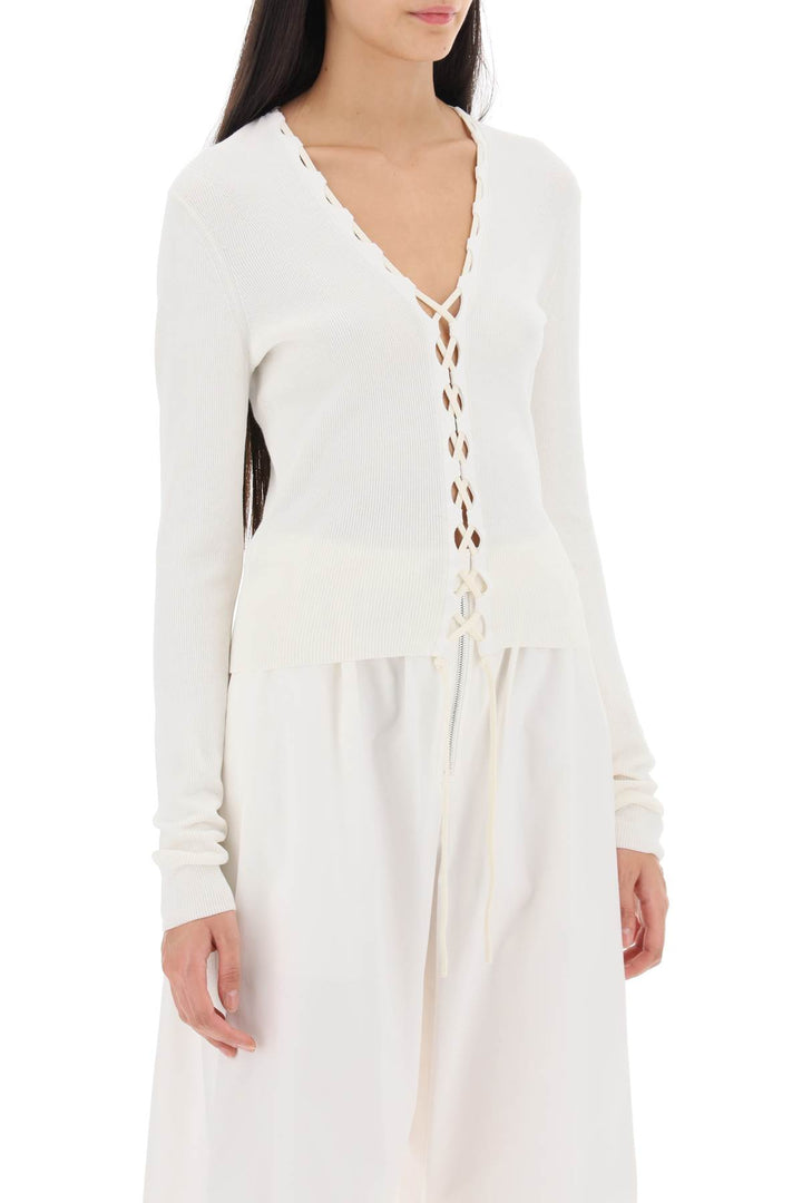 Dion lee lace-up cardigan-1