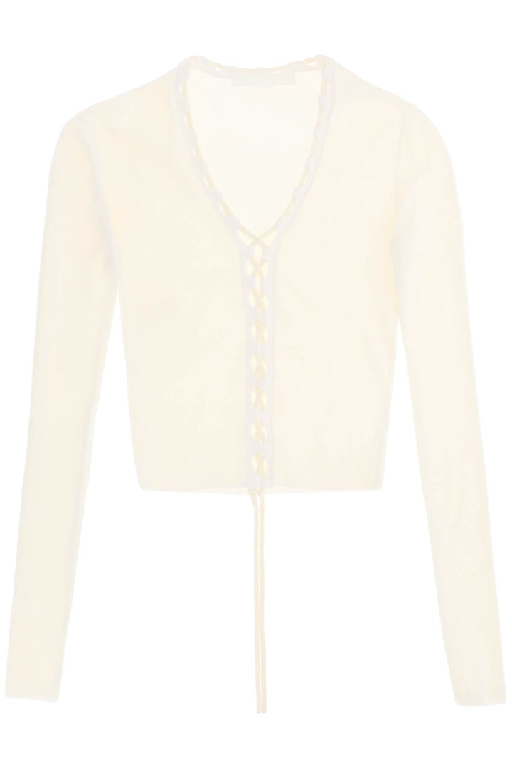 Dion lee lace-up cardigan-0