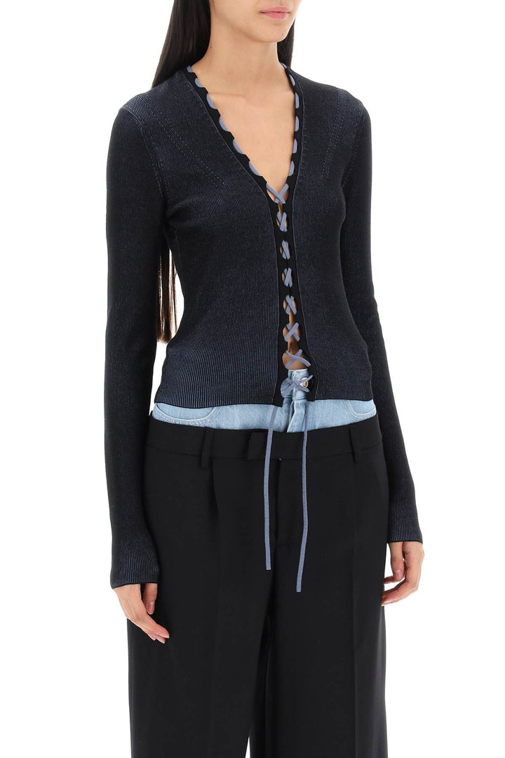 Dion lee two-tone lace-up cardigan-1