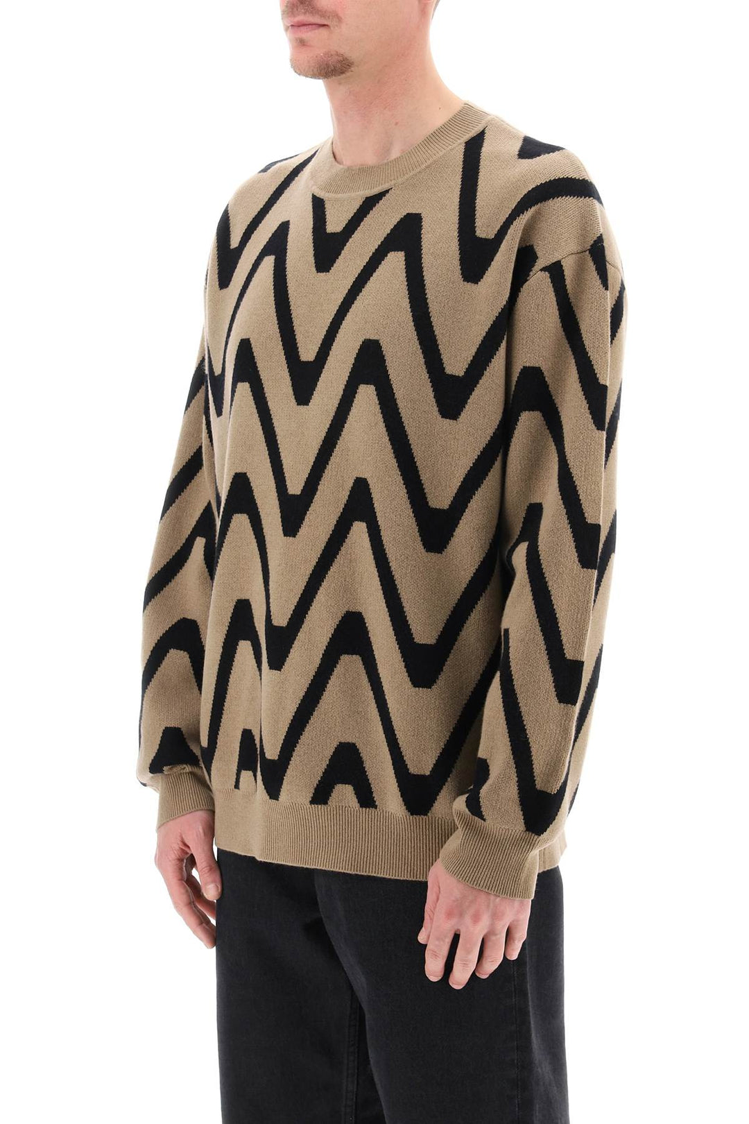Closed geometric jacquad sweater-3