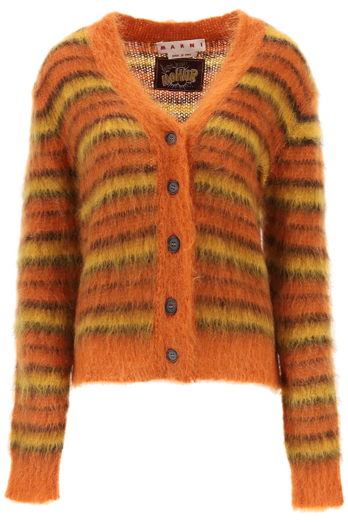 Marni cardigan in striped brushed mohair-0