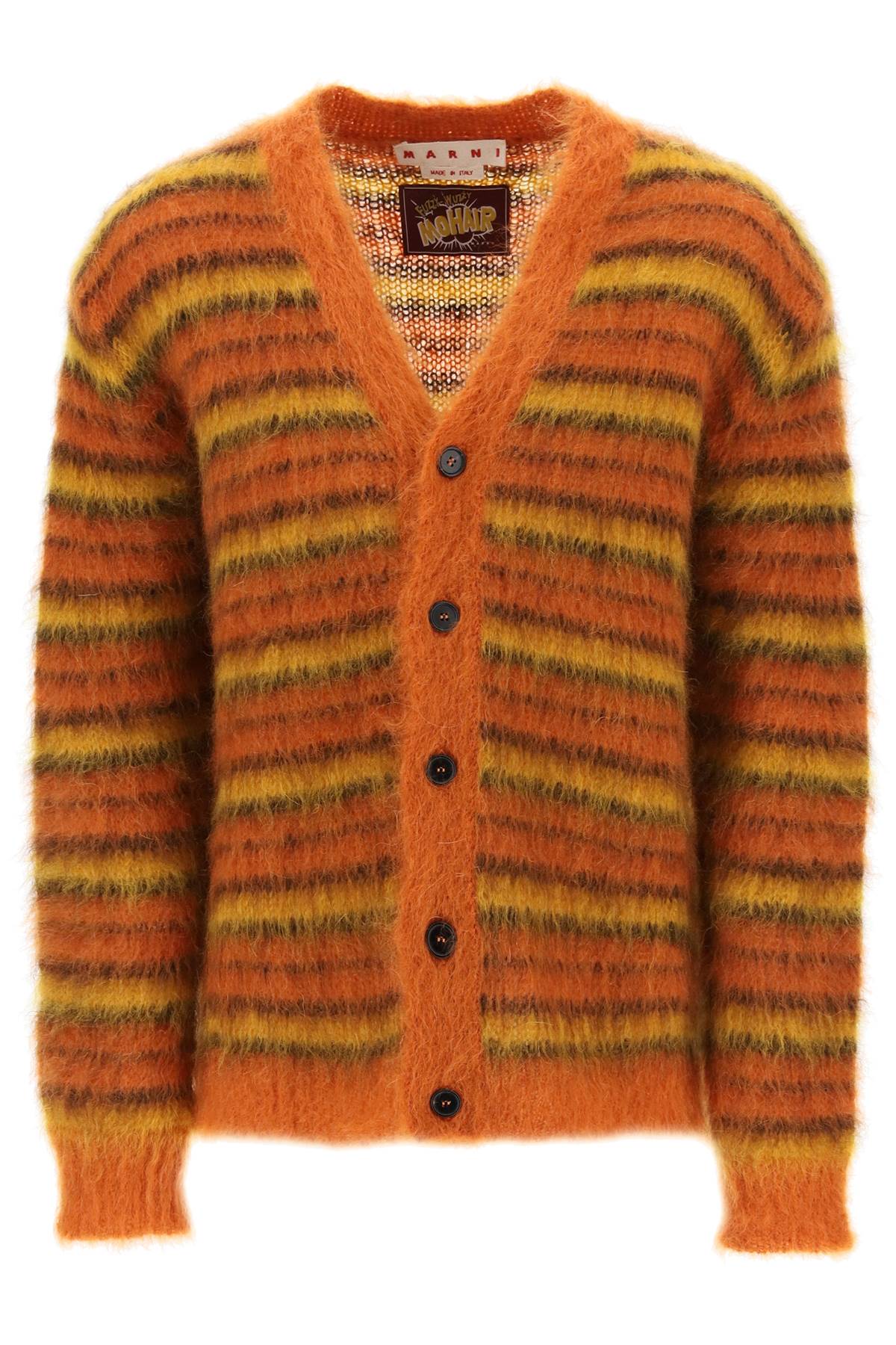 Marni cardigan in striped brushed mohair-0