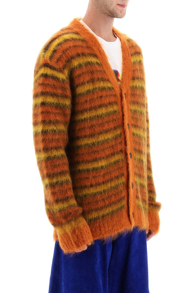Marni cardigan in striped brushed mohair-1