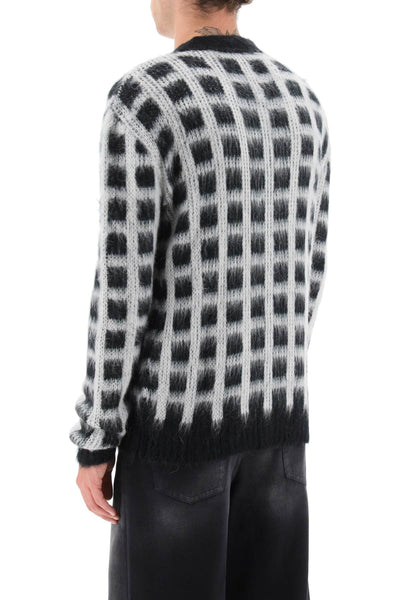 Marni brushed-yarn cardigan with check pattern-2