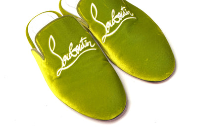 Christian Louboutin Bourgeon Lime Navy Coolito Flat Shoes