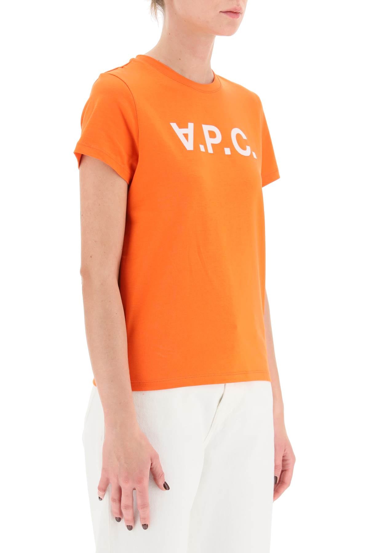 A.p.c. t-shirt with flocked vpc logo-1