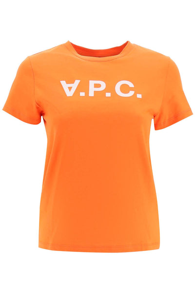 A.p.c. t-shirt with flocked vpc logo-0