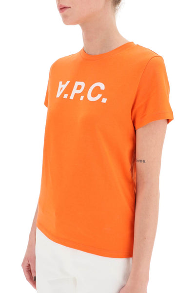 A.p.c. t-shirt with flocked vpc logo-3
