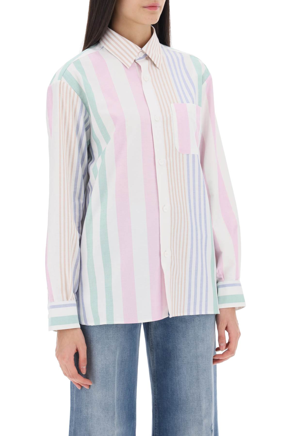 A.p.c. sela striped oxford shirt-1