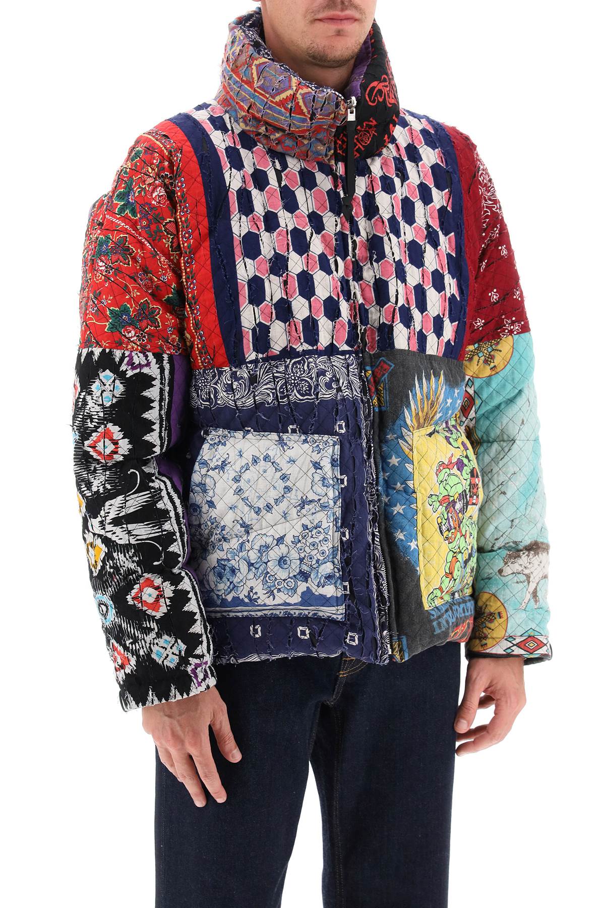Children of the discordance reversible patchwork down jacket-1