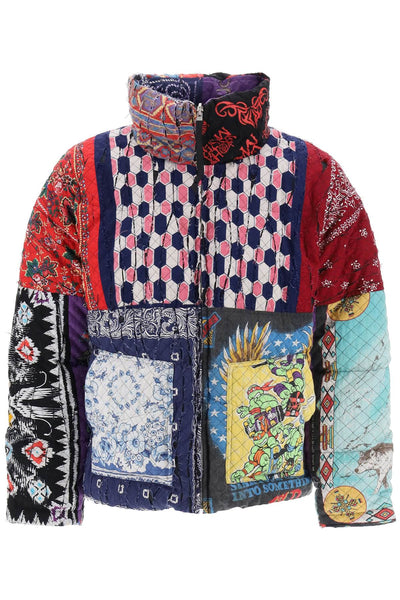 Children of the discordance reversible patchwork down jacket-0