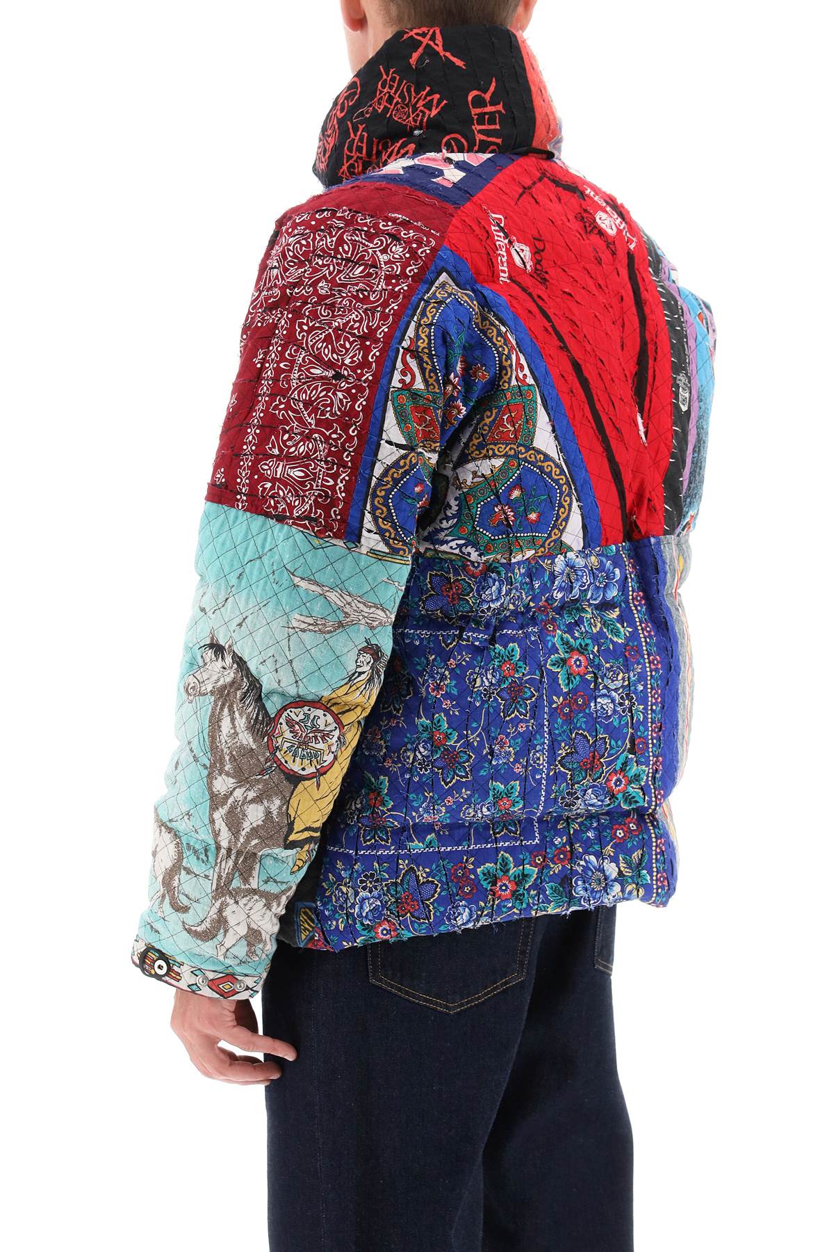 Children of the discordance reversible patchwork down jacket-2