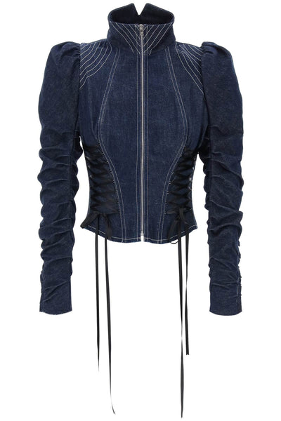Dilara findikoglu denim corset-style jacket with-0