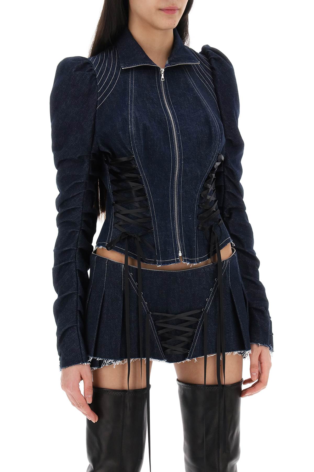 Dilara findikoglu denim corset-style jacket with-1