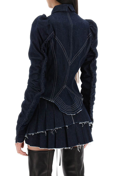 Dilara findikoglu denim corset-style jacket with-2