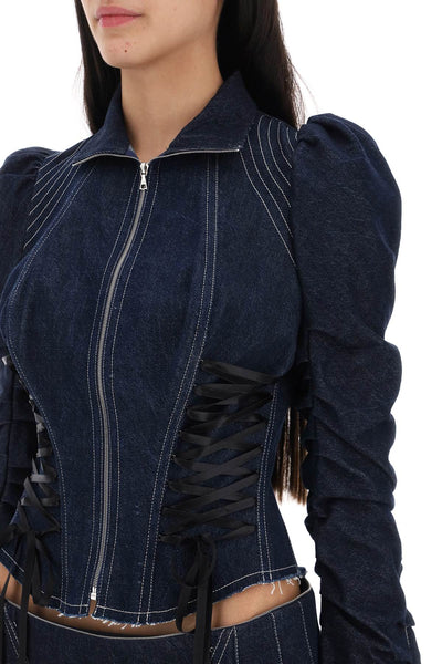 Dilara findikoglu denim corset-style jacket with-3
