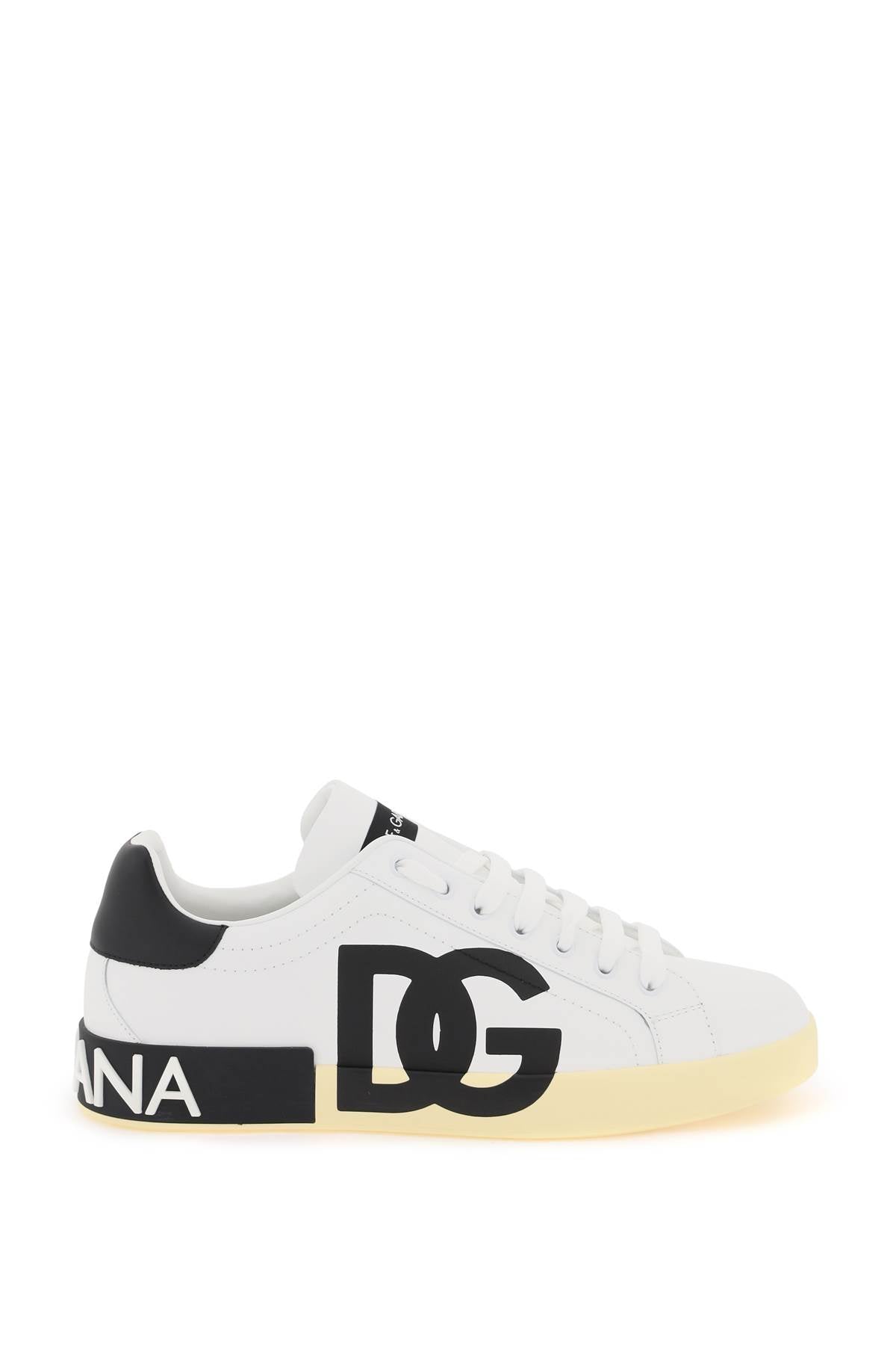 Dolce & gabbana leather portofino sneakers with dg logo-0
