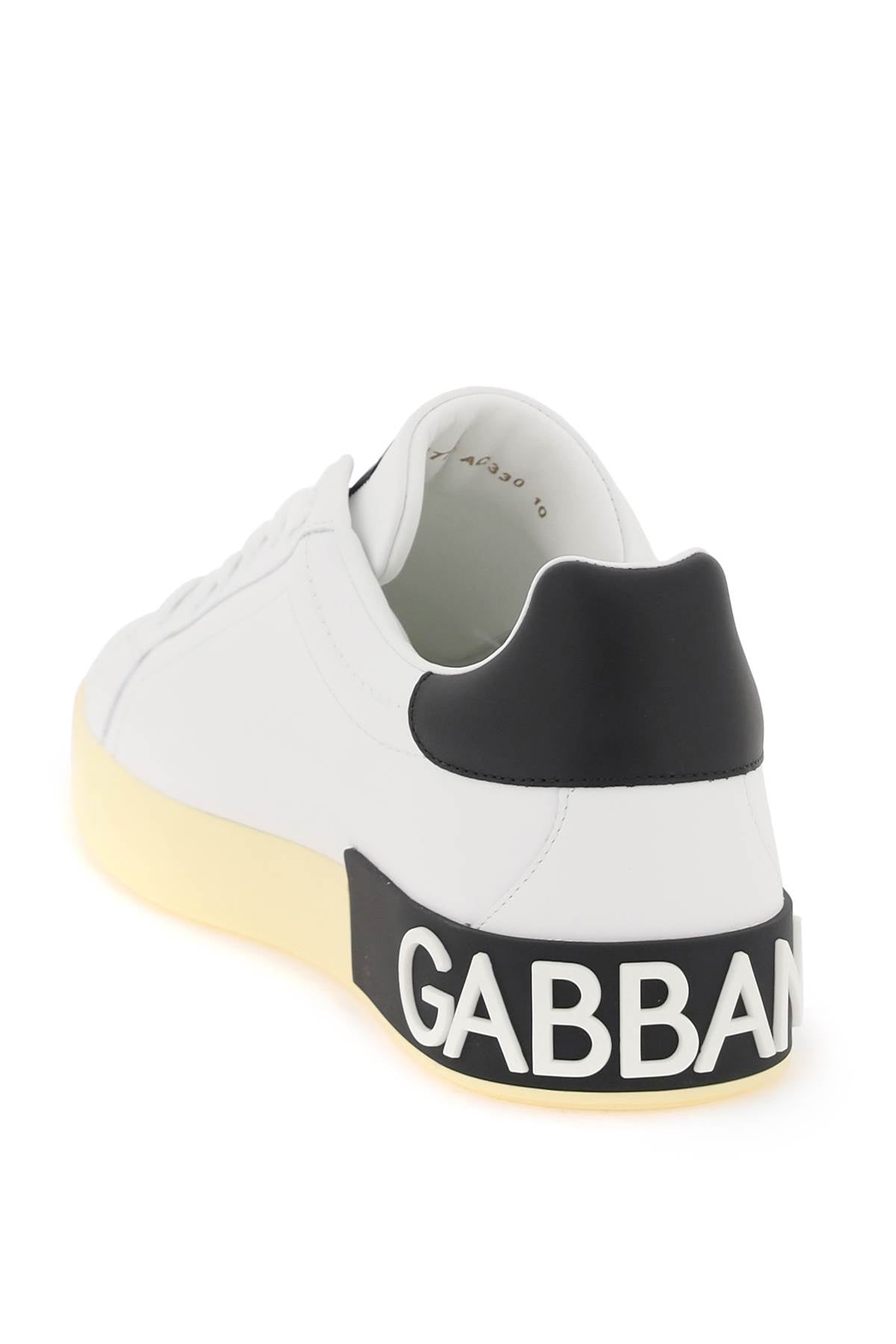 Dolce & gabbana leather portofino sneakers with dg logo-2